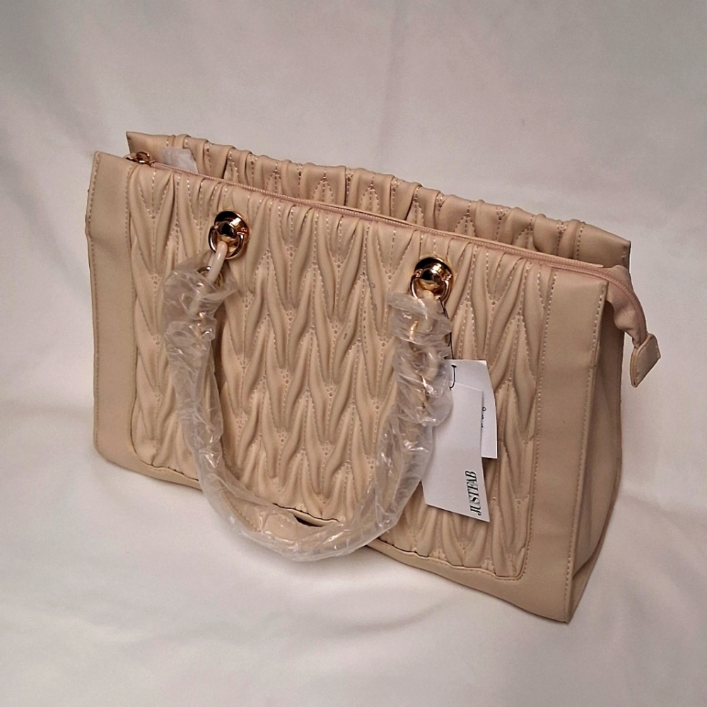 JUSTFAB Women's Cream Handbag Crossbody Bag